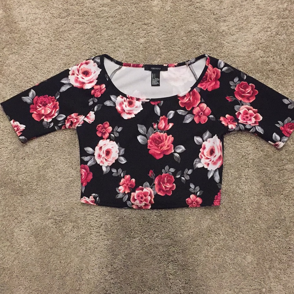 Like New Forever 21 Floral Crop Top, Small